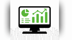 Computer screen with charts